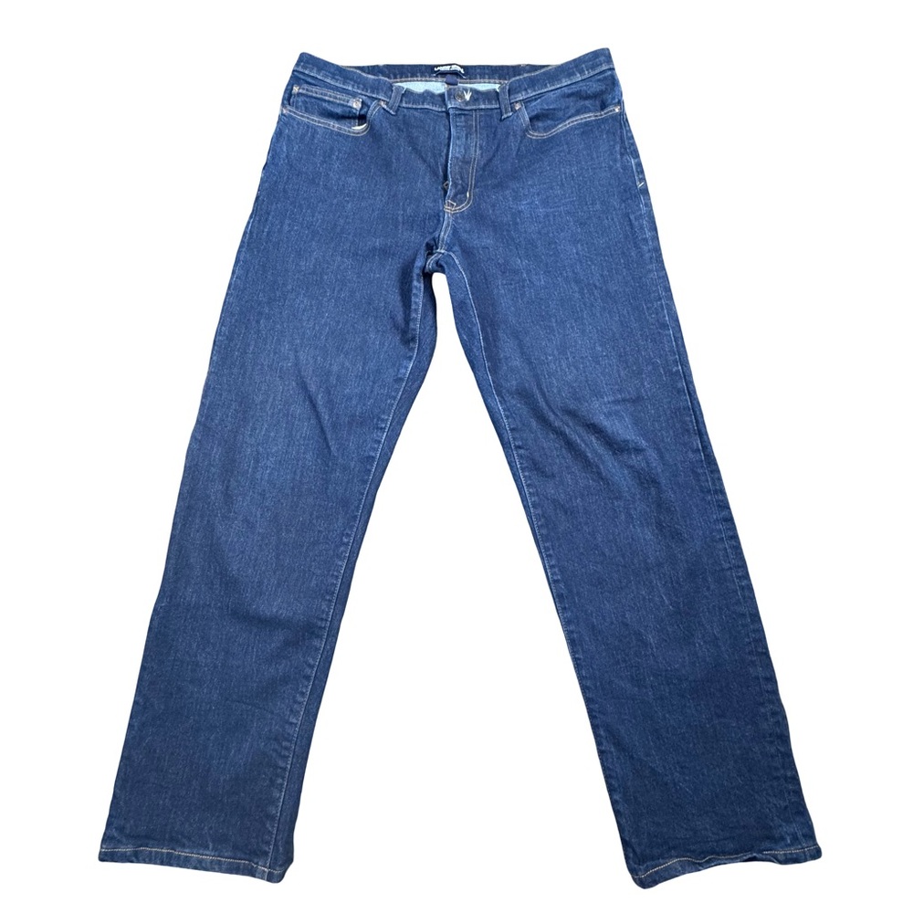 Lands' End Men's Square Rigger Traditional Fit Blue Denim Jeans Size 36